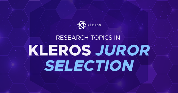 Research Topics in Kleros Juror Selection – Blockchain Identity, Soulbound Tokens, and Models of Attack Resistance